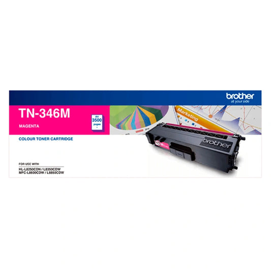 Brother TN-346M Magenta High Yield TN346M Toner Cartridge for Laser Printers