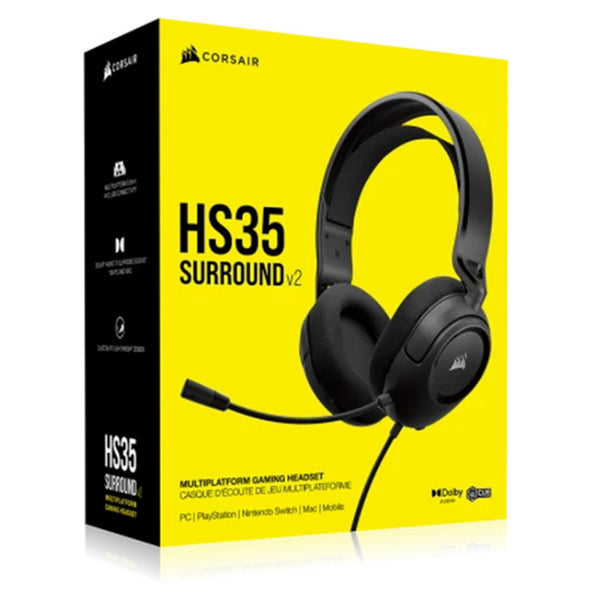 Corsair HS35 Surround V2 Gaming Headset with USB Adapter Carbon