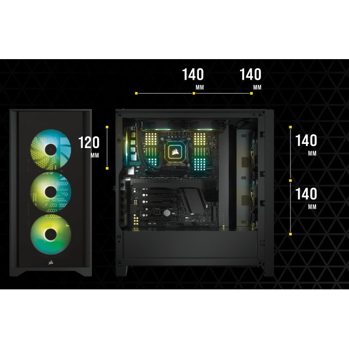 Corsair iCUE 4000X RGB ATX Mid-Tower Tempered Glass Gaming PC Case (White)