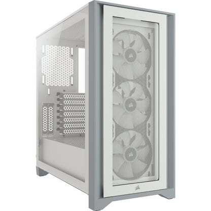 Corsair iCUE 4000X RGB ATX Mid-Tower Tempered Glass Gaming PC Case (White)