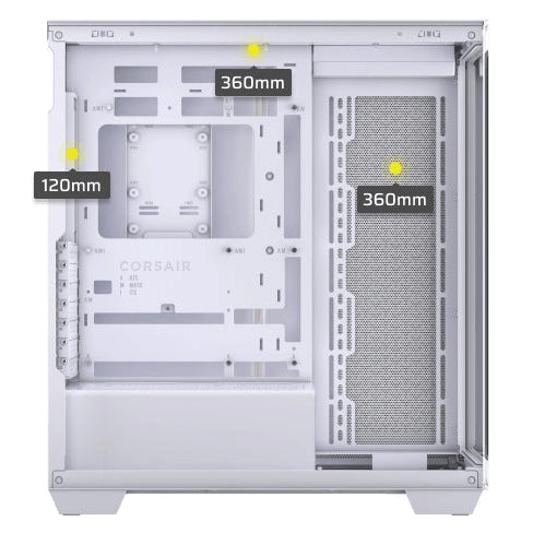 Corsair 3500X Mid-Tower Gaming PC Case Tempered Glass (White)