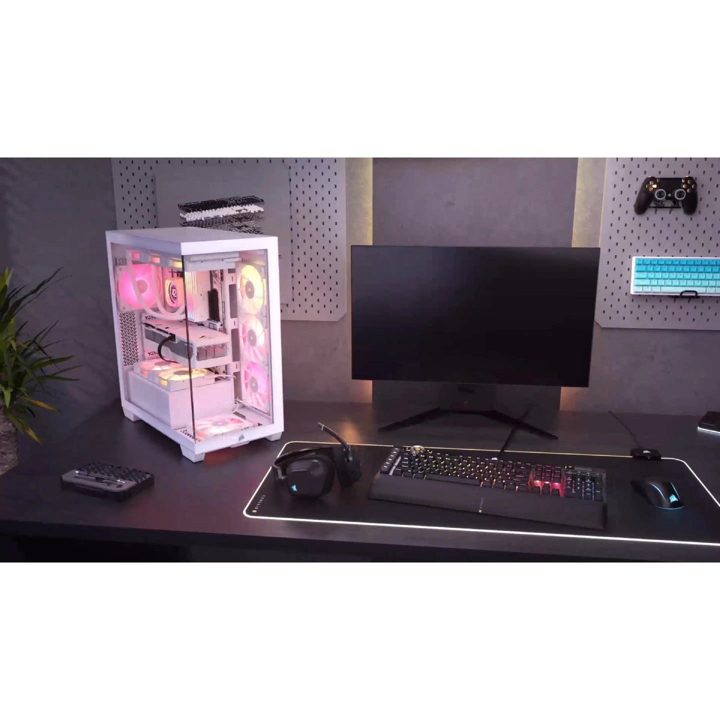 Corsair 3500X Mid-Tower Gaming PC Case Tempered Glass (White)