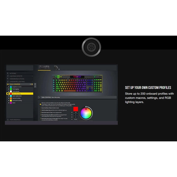 Corsair K100 RGB Mechanical Gaming Keyboard with Backlit RGB LED Keys (Black)