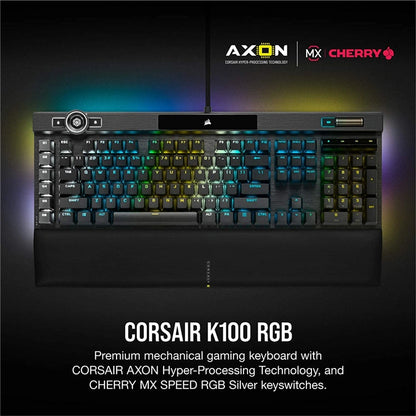 Corsair K100 RGB Mechanical Gaming Keyboard with Backlit RGB LED Keys (Black)