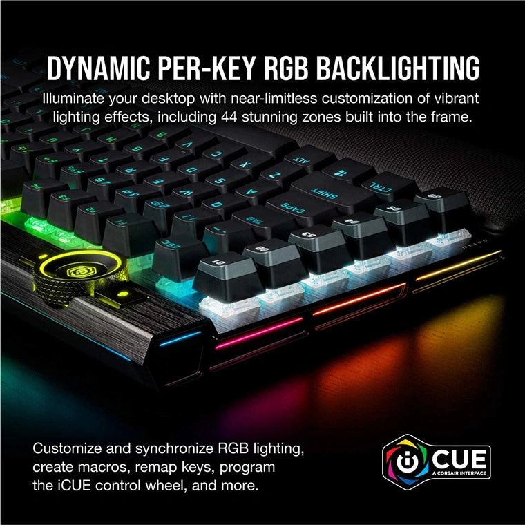 Corsair K100 RGB Mechanical Gaming Keyboard with Backlit RGB LED Keys (Black)