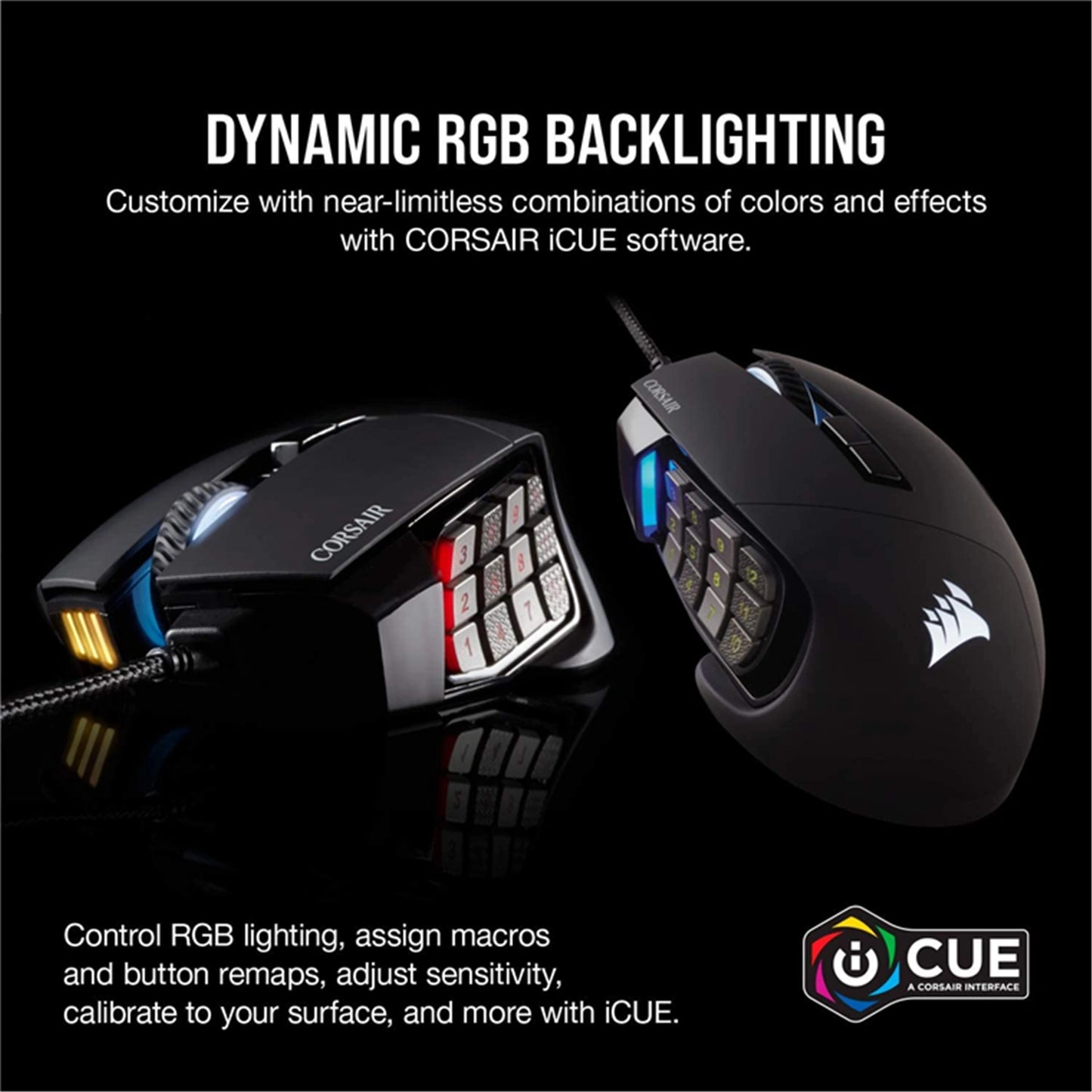 Corsair Gaming Scimitar Elite RGB MOBA/MMO Optical PC Gaming Mouse (Black)