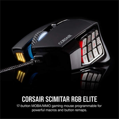 Corsair Gaming Scimitar Elite RGB MOBA/MMO Optical PC Gaming Mouse (Black)