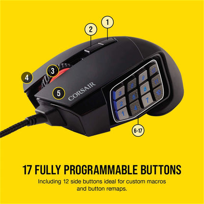 Corsair Gaming Scimitar Elite RGB MOBA/MMO Optical PC Gaming Mouse (Black)