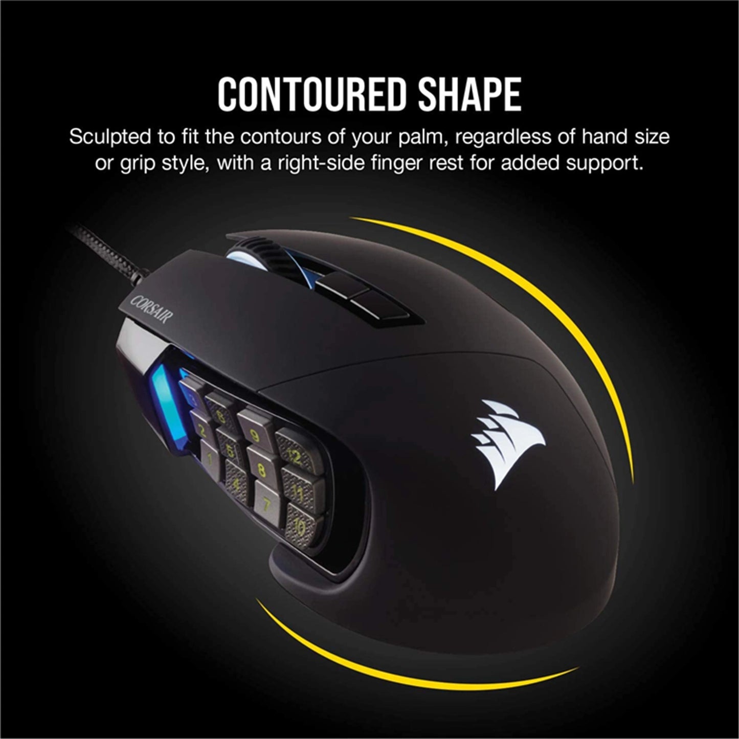 Corsair Gaming Scimitar Elite RGB MOBA/MMO Optical PC Gaming Mouse (Black)