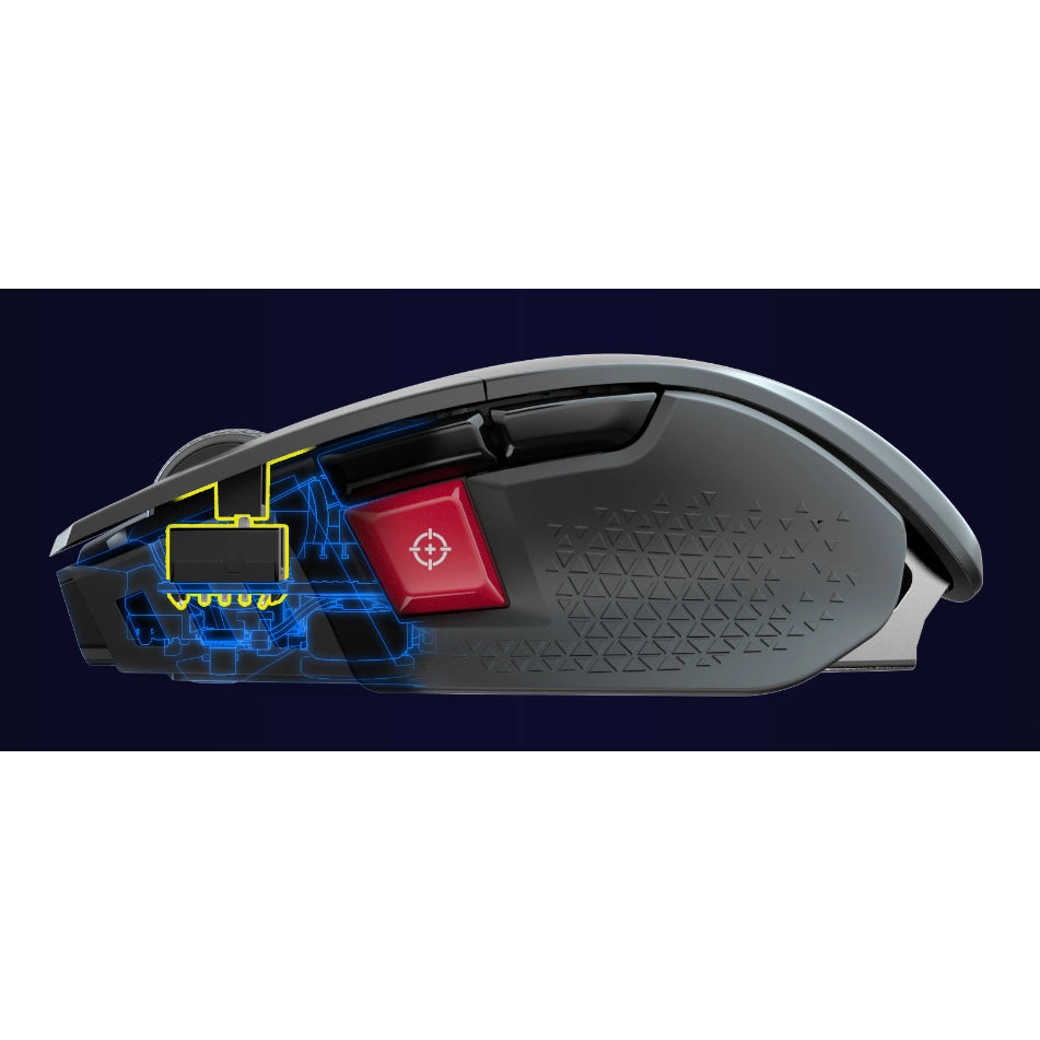Corsair M65 RGB LED Ultra Wireless Optical Silver Alu Gaming Mouse (Black)