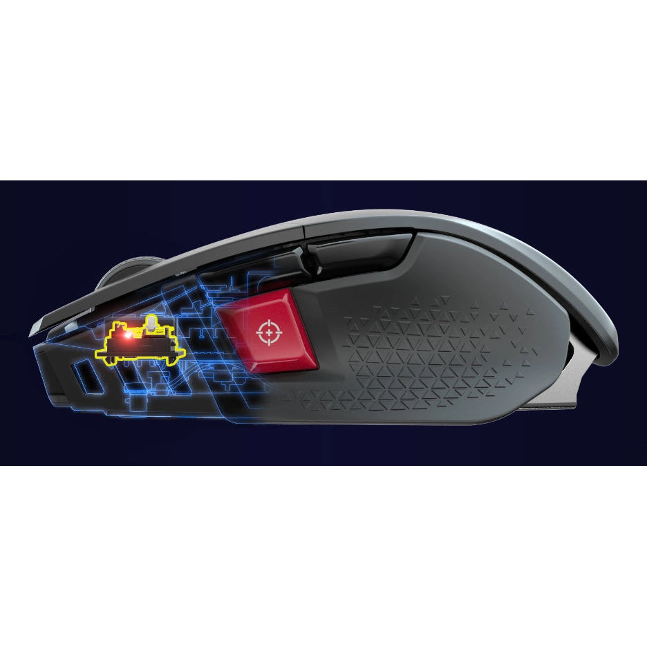 Corsair M65 RGB LED Ultra Wireless Optical Silver Alu Gaming Mouse (Black)