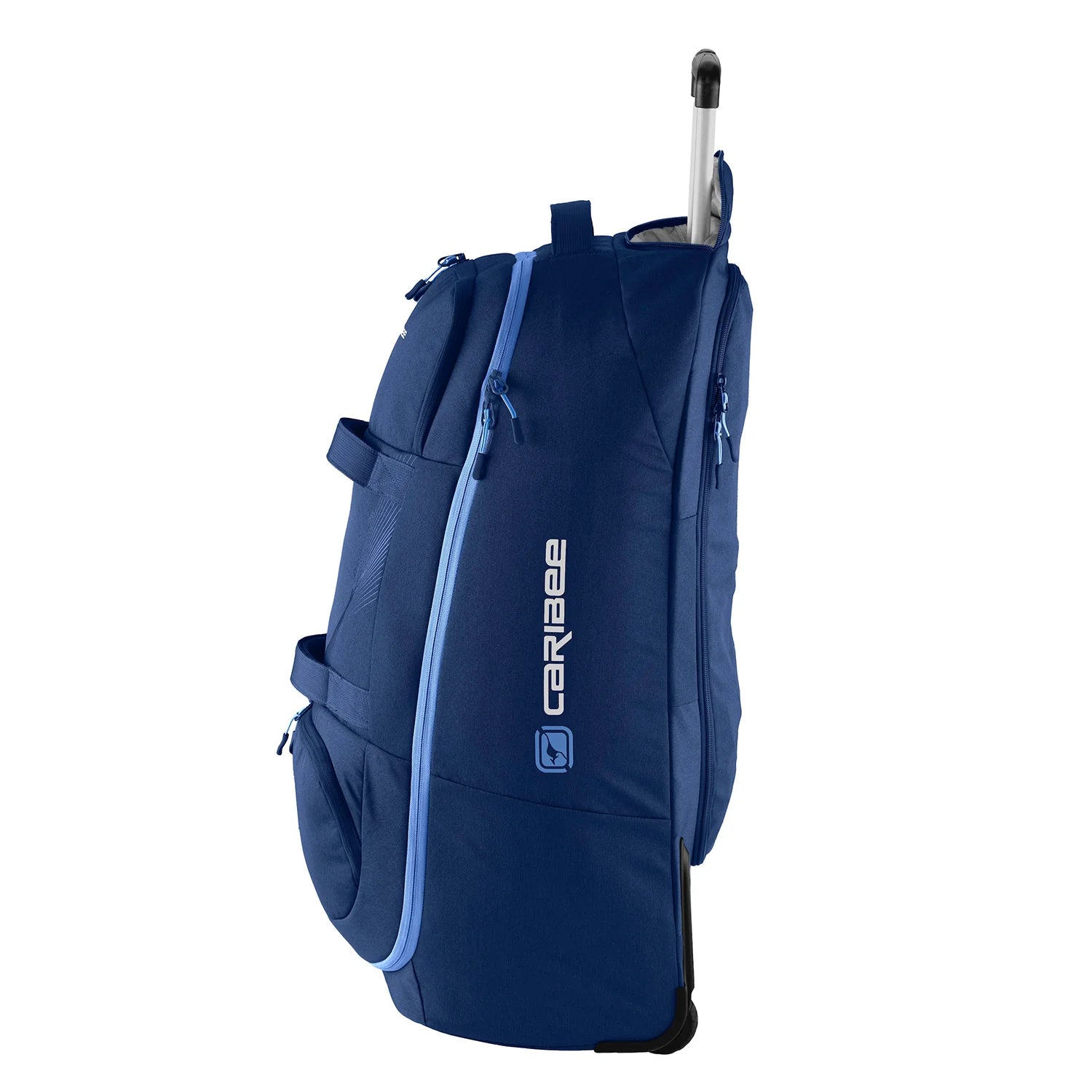 Caribee Adventure Hybrid Wheel Trolley Wheeled Travel Pack Backpack 70L Deep Blue