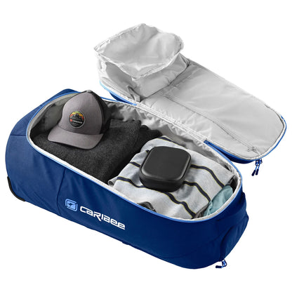 Caribee Adventure Hybrid Wheel Trolley Wheeled Travel Pack Backpack 70L Deep Blue