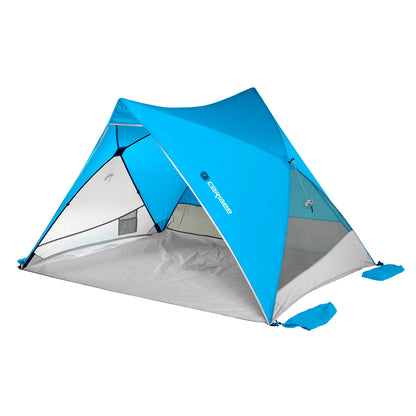Caribee Collaroy UPF 50+ Family Beach Shelter Tent Sunshade Lagoon Blue