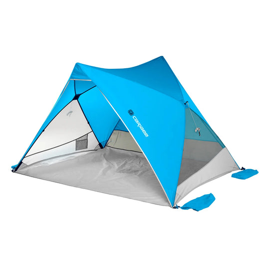 Caribee Collaroy UPF 50+ Family Beach Shelter Tent Sunshade Lagoon Blue