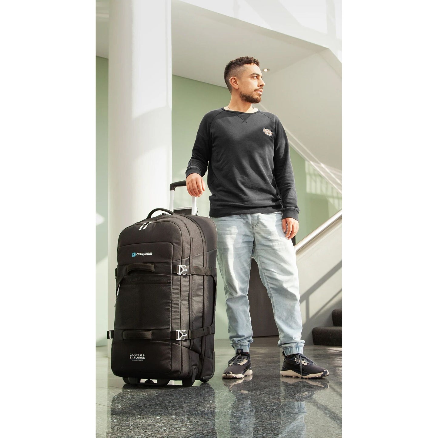 Caribee Global Explorer V2 Wheeled Trolley Bag Travel Luggage Wheel Trolleycase 125L Black