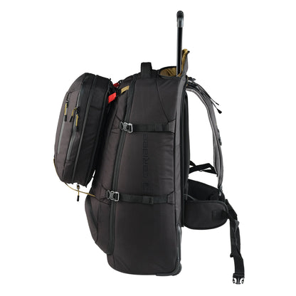 Caribee Nomad 80 Hybrid Wheel Trolley Wheeled Travel Pack Backpack 80L Black