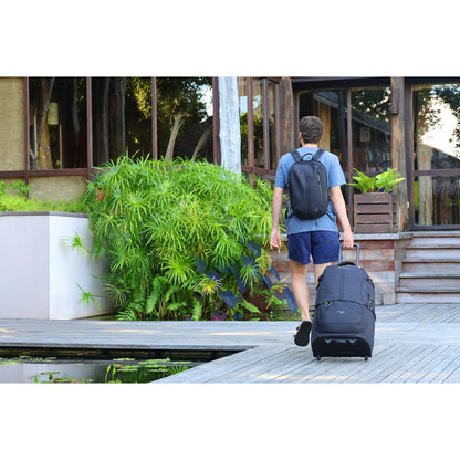 Caribee Nomad 80 Hybrid Wheel Trolley Wheeled Travel Pack Backpack 80L Black