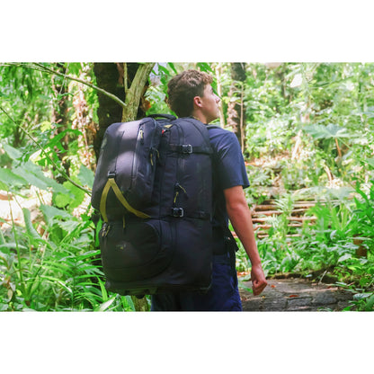 Caribee Nomad 80 Hybrid Wheel Trolley Wheeled Travel Pack Backpack 80L Black