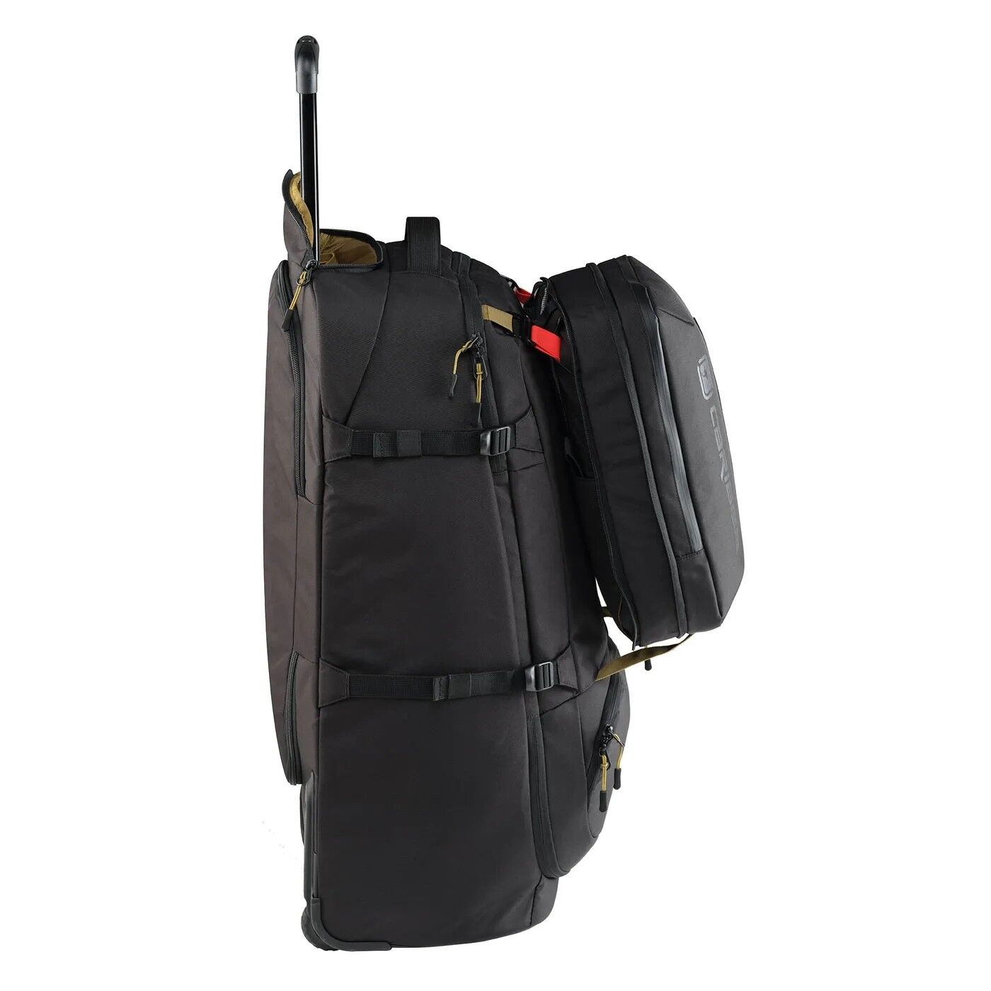 Caribee Nomad 80 Hybrid Wheel Trolley Wheeled Travel Pack Backpack 80L Black