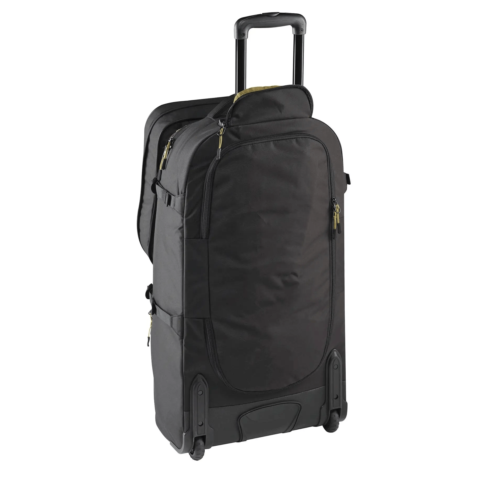 Caribee Nomad 80 Hybrid Wheel Trolley Wheeled Travel Pack Backpack 80L Black