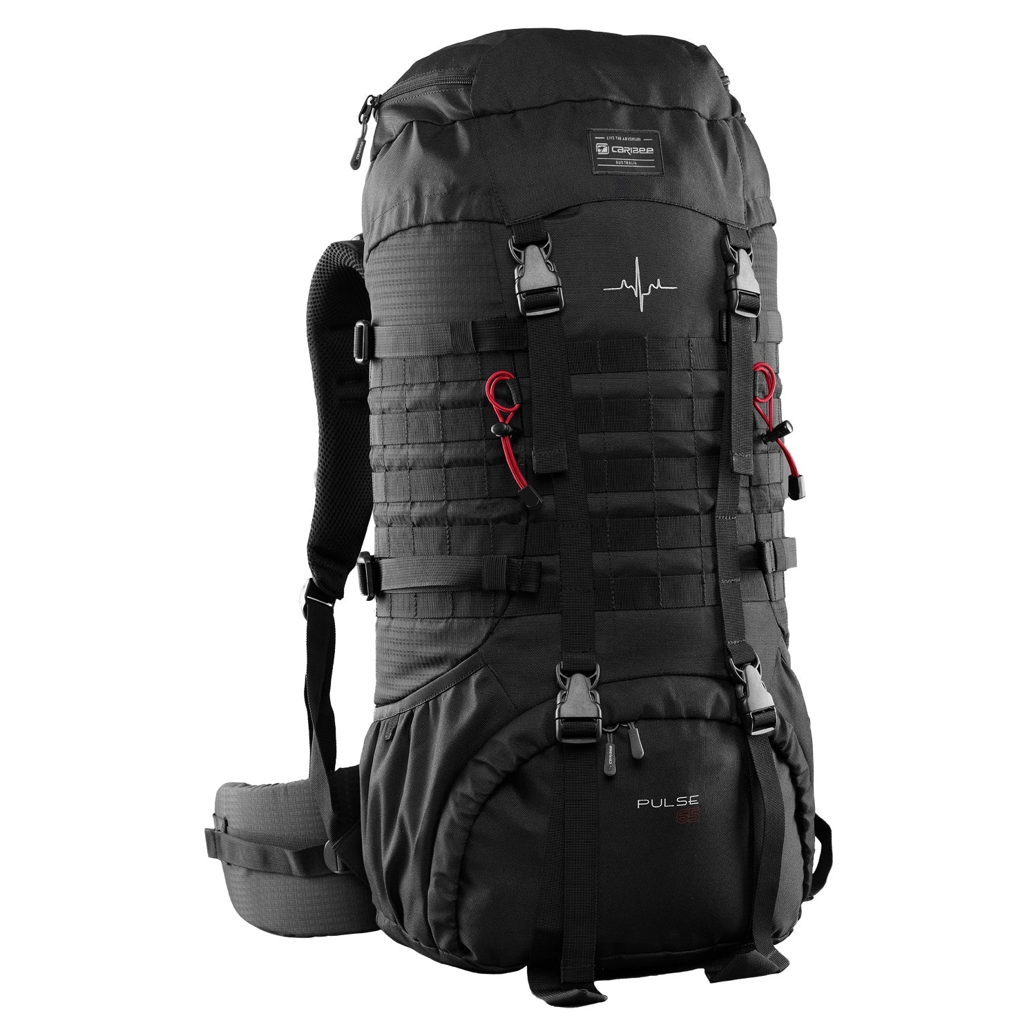 Caribee Pulse 65 Hiking Trekking Rucksack Backpack 65 Litre Black