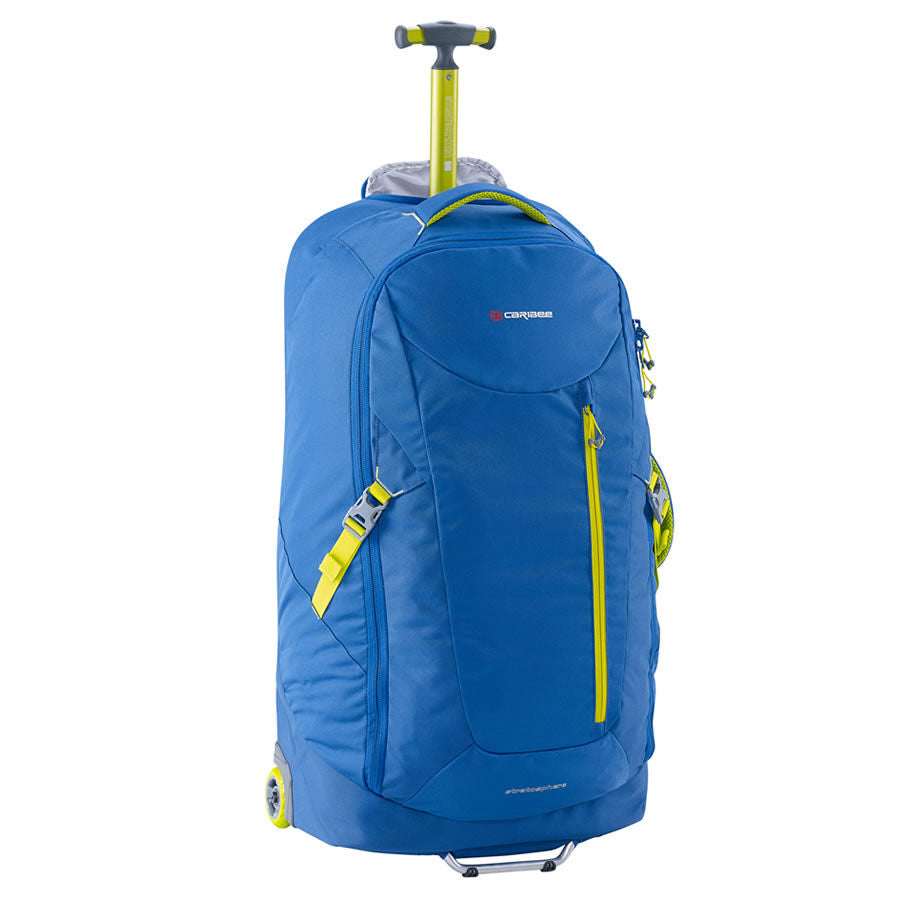 Caribee Stratosphere 75 Wheeled Trolley Bag Travel Pack Luggage Wheel Backpack 75L Sirius Blue