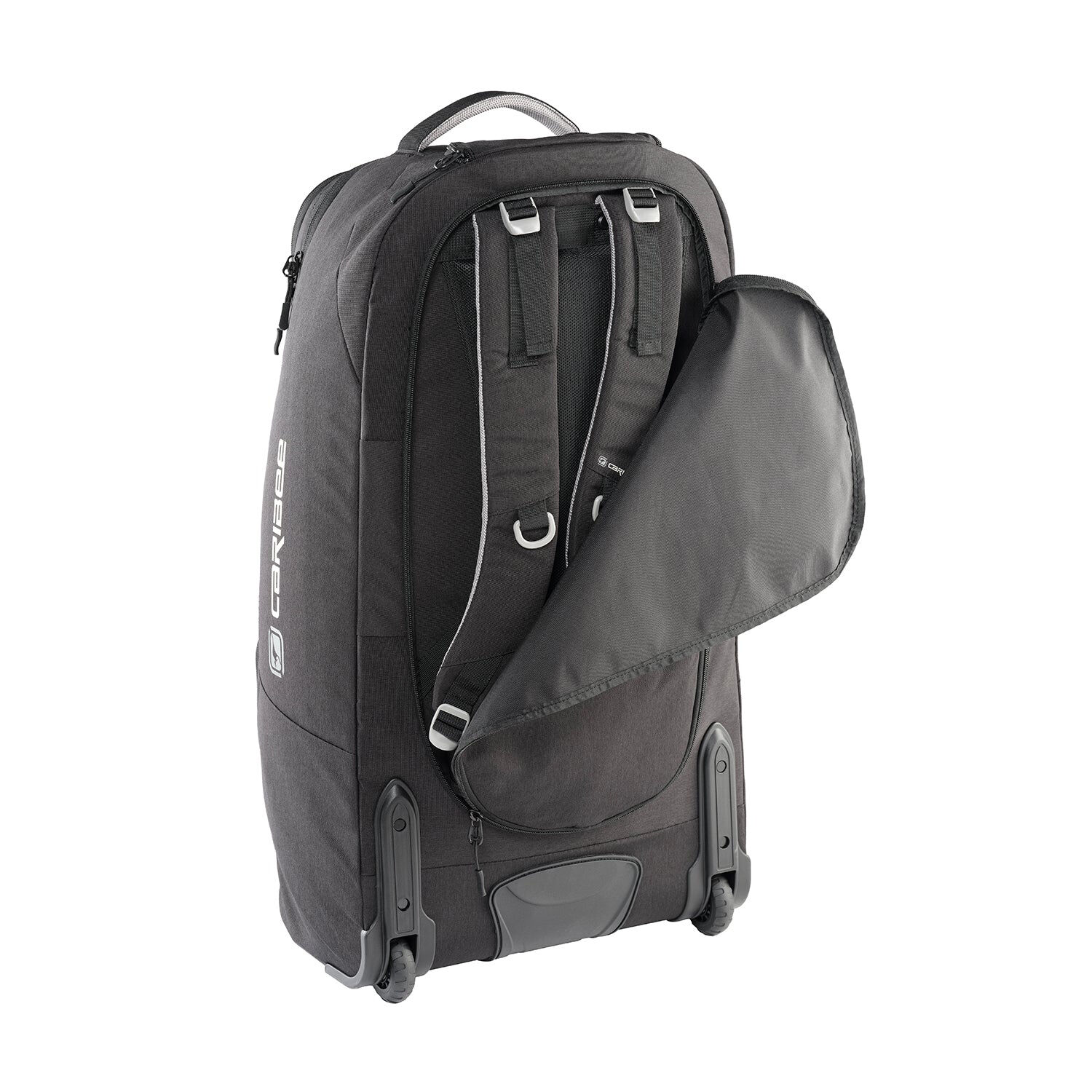 Caribee Adventure Hybrid Wheel Trolley Wheeled Travel Pack Backpack 70L Black