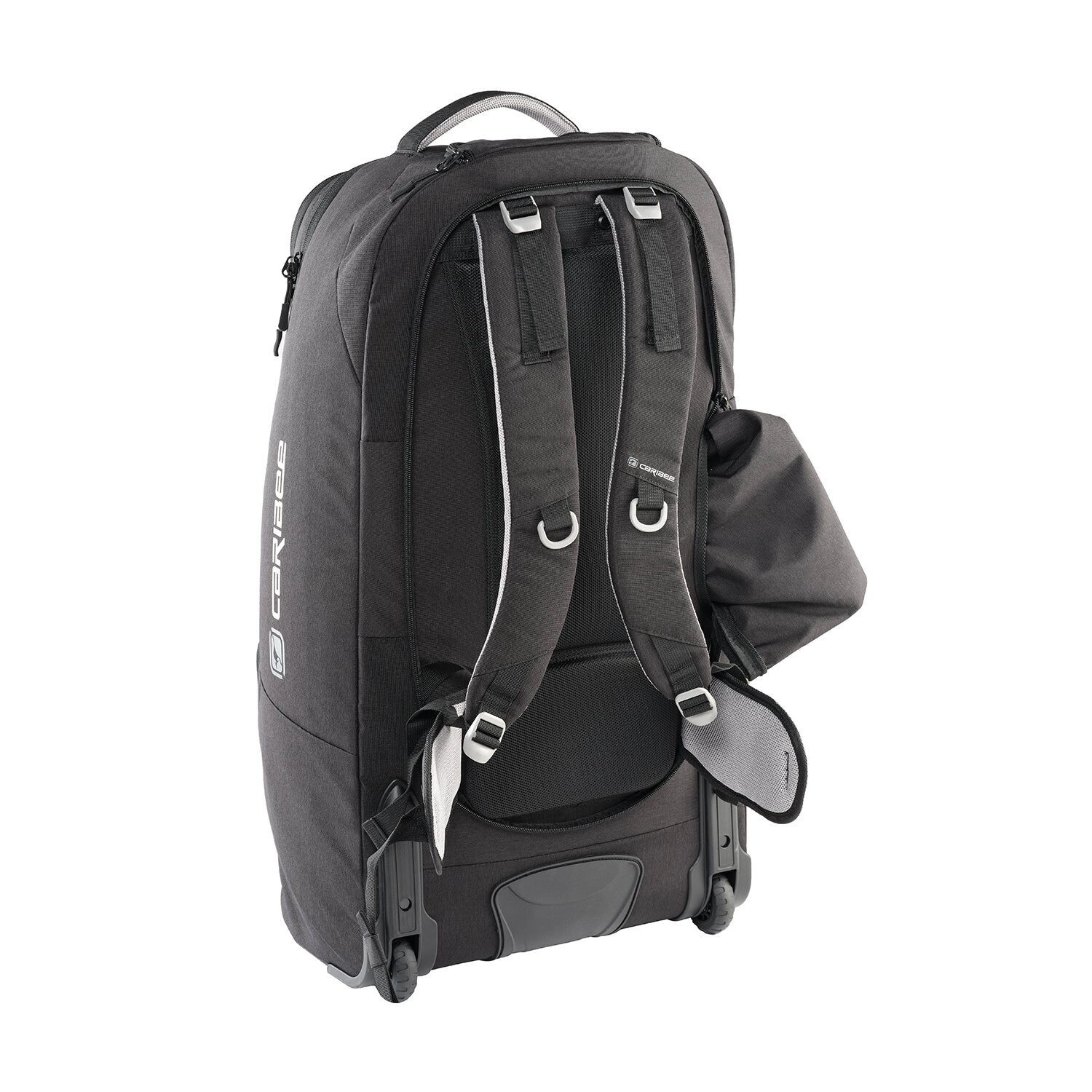 Caribee Adventure Hybrid Wheel Trolley Wheeled Travel Pack Backpack 70L Black