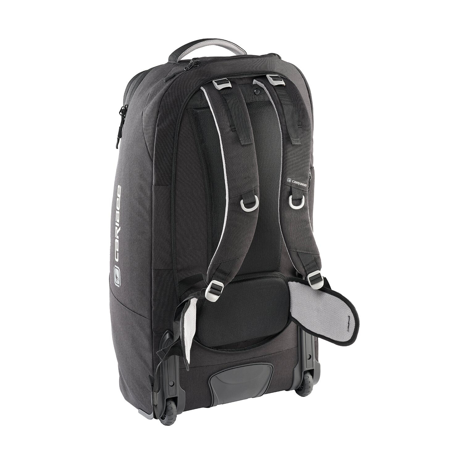 Caribee Adventure Hybrid Wheel Trolley Wheeled Travel Pack Backpack 70L Black