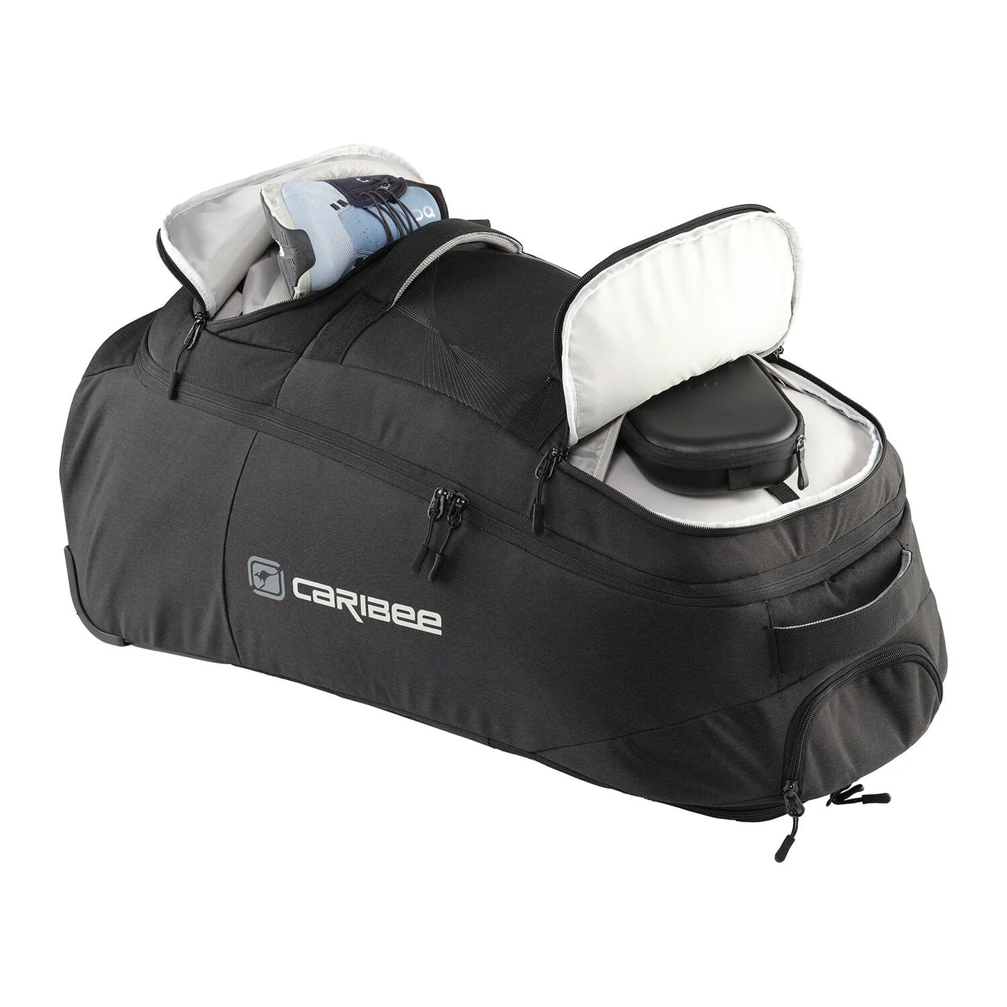 Caribee Adventure Hybrid Wheel Trolley Wheeled Travel Pack Backpack 70L Black