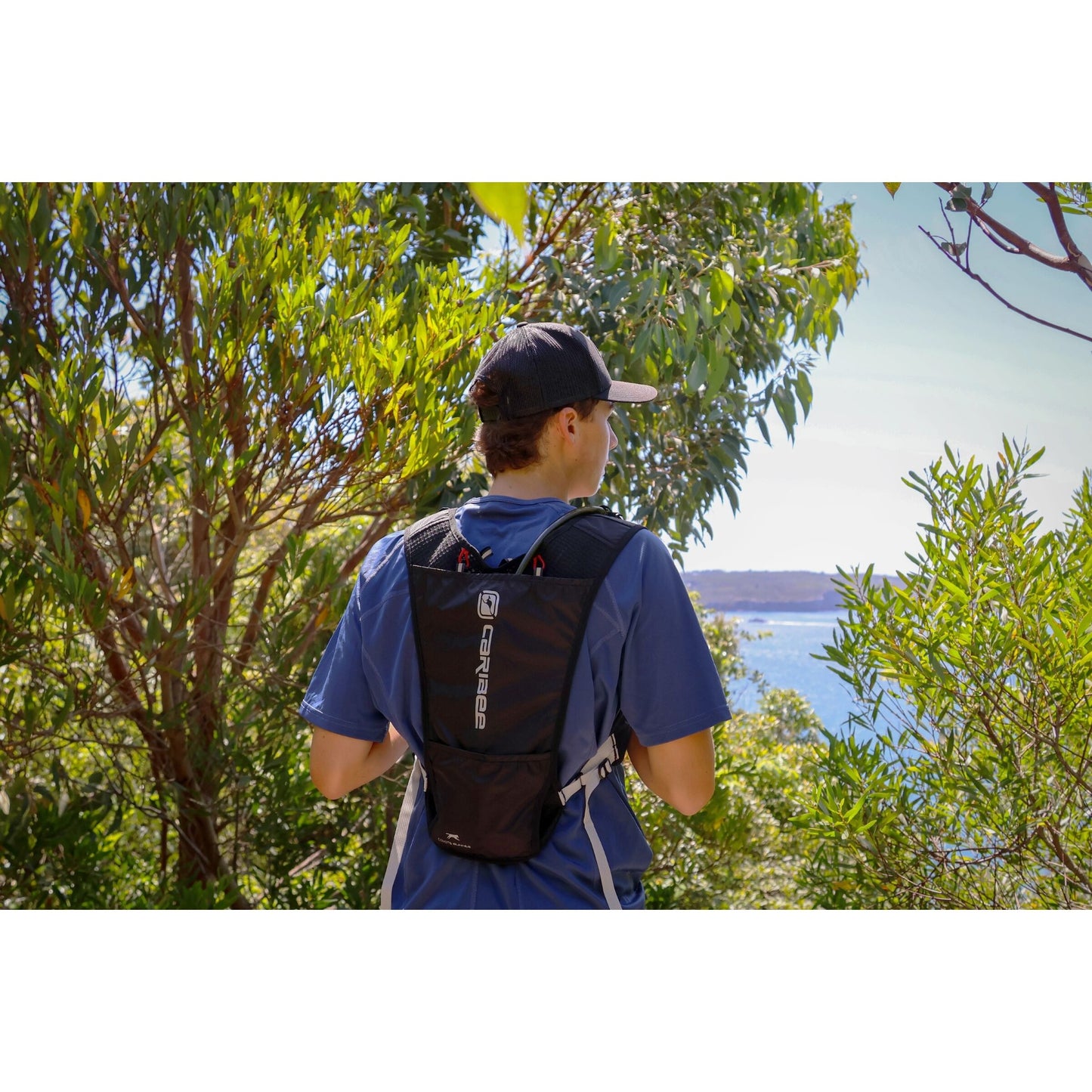 Caribee Coyote Runner 2L Hydration Running Vest Backpack (Navy/Hydro Blue)