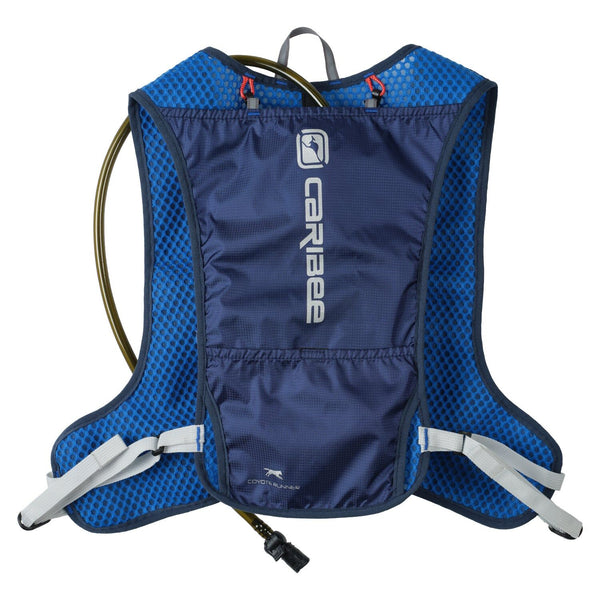 Caribee Coyote Runner 2L Hydration Running Vest Backpack Navy/Hydro Blue
