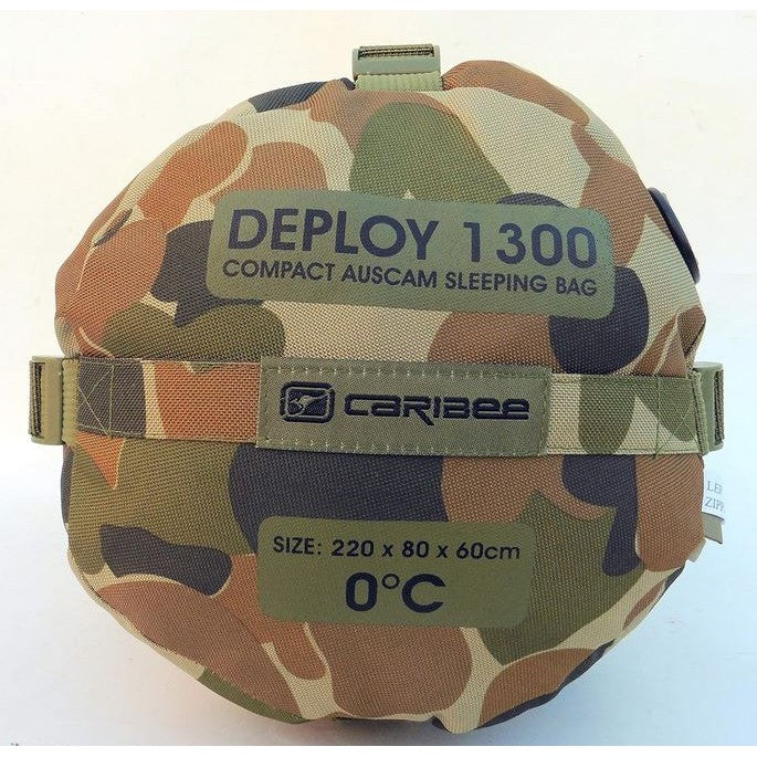 Caribee Deploy 1300 Auscam Camo Compact 0°C Single Sleeping Bag 220 x 80 cm Camouflage