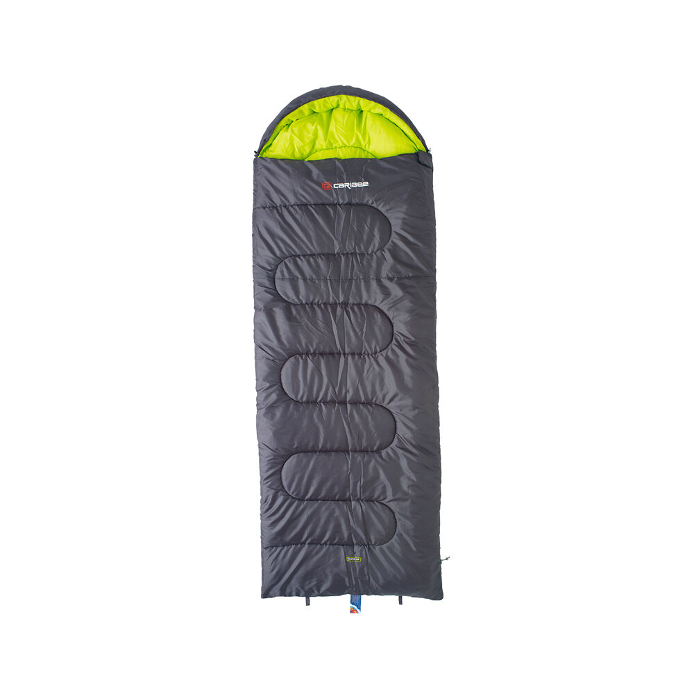 Caribee Glacial Bay 0°C Jumbo Sleeping Bag 230 x 85 cm (Charcoal Grey/Lime Green)