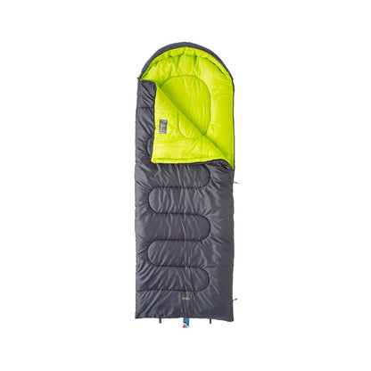 Caribee Glacial Bay 0°C Jumbo Sleeping Bag 230 x 85 cm (Charcoal Grey/Lime Green)