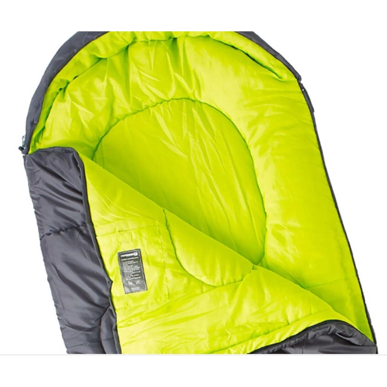 Caribee Glacial Bay 0°C Jumbo Sleeping Bag 230 x 85 cm (Charcoal Grey/Lime Green)