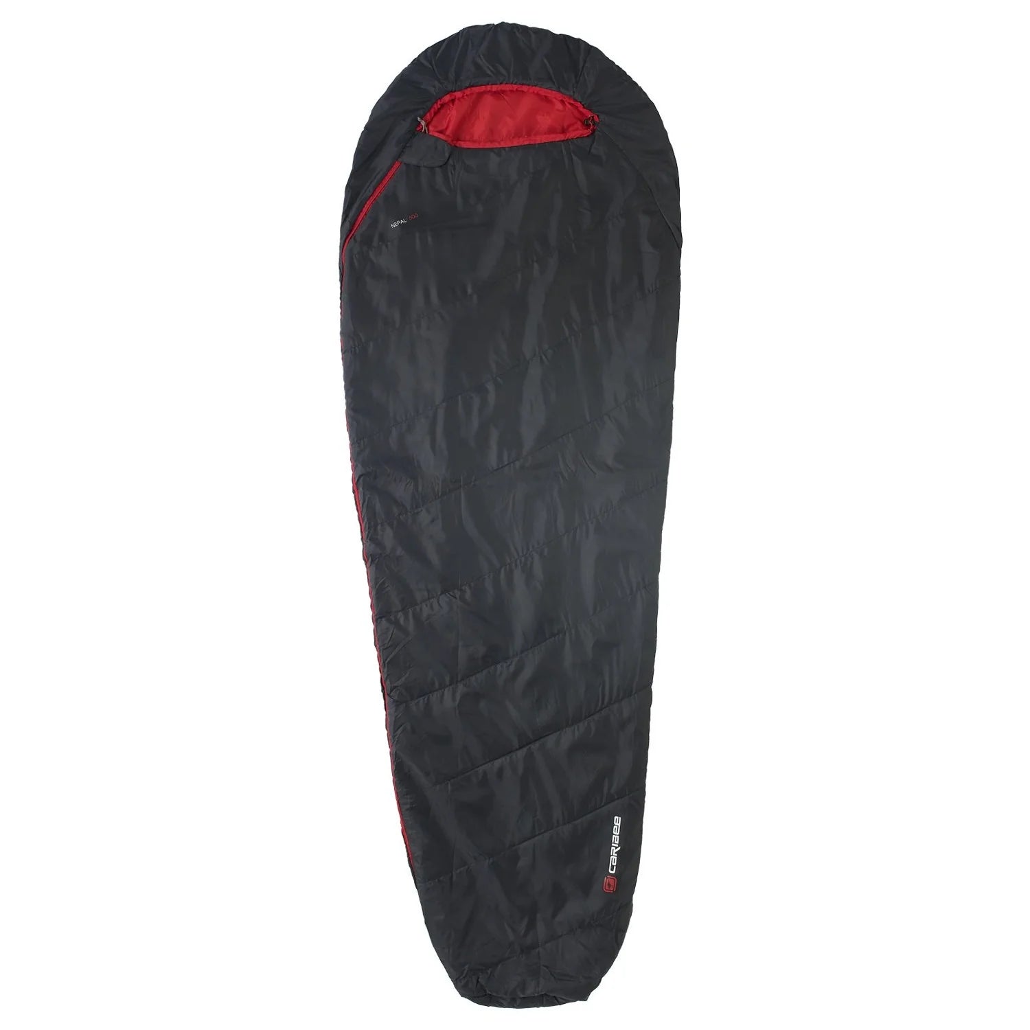 Caribee Nepal 600 Ultra Compact +10°C Single Sleeping Bag 210 x 75 cm Charcoal Black/Red