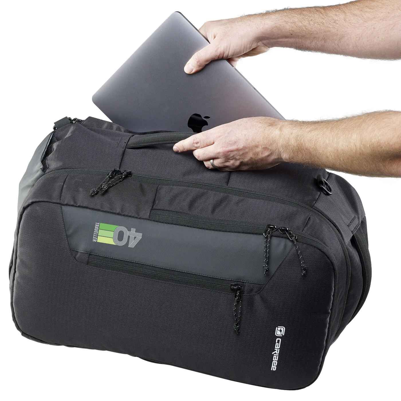 Caribee Traveller 40 Carry-On Backpack Travel Bag 40L Black
