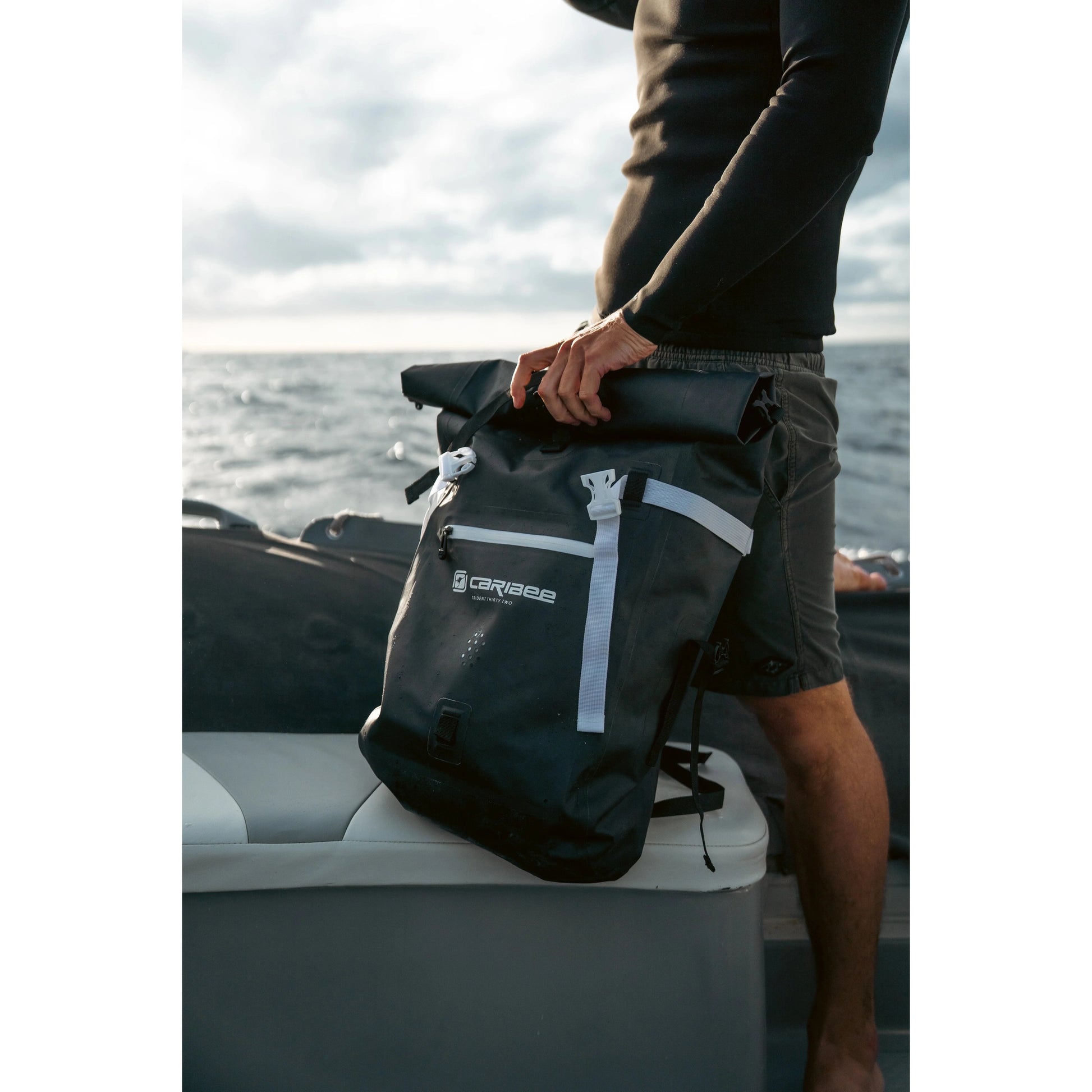Caribee Trident 2.0 Waterproof Outdoor Adventure Backpack 30L Black/White