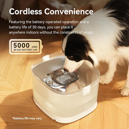 Cheerble Elfin D1 Pro Wireless Pet Water Fountain for Dogs 4L Battery & USB-C DC 5V Powered