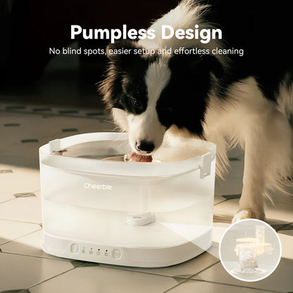 Cheerble Elfin D1 Pro Wireless Pet Water Fountain for Dogs 4L Battery & USB-C DC 5V Powered