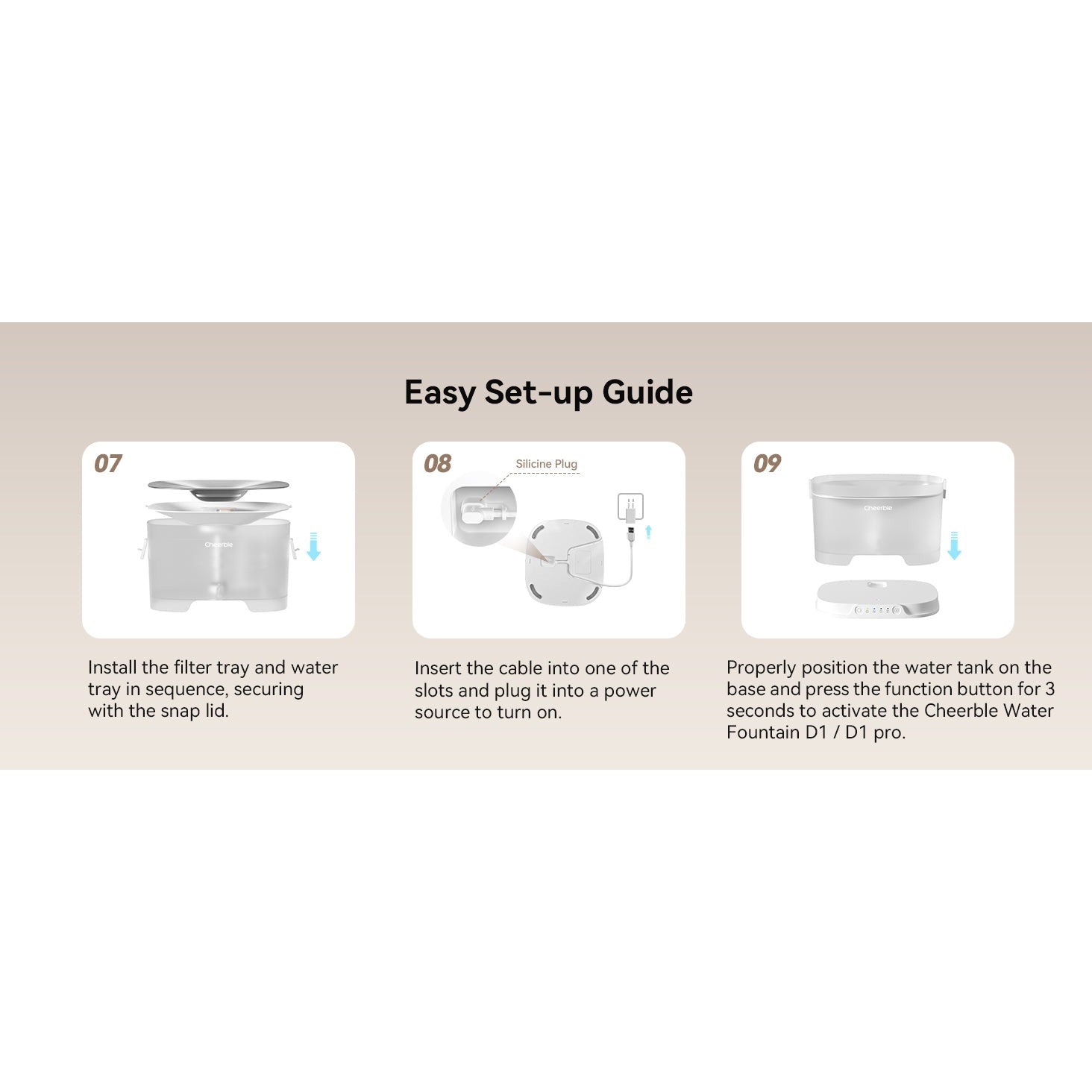 Cheerble Elfin D1 Pro Wireless Pet Water Fountain for Dogs 4L Battery & USB-C DC 5V Powered