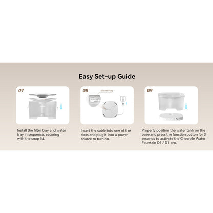 Cheerble Elfin D1 Pro Wireless Pet Water Fountain for Dogs 4L Battery & USB-C DC 5V Powered
