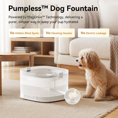 Cheerble Elfin D1 Pro Wireless Pet Water Fountain for Dogs 4L Battery & USB-C DC 5V Powered