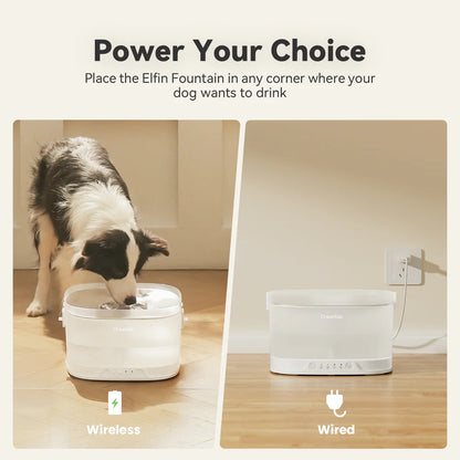 Cheerble Elfin D1 Pro Wireless Pet Water Fountain for Dogs 4L Battery & USB-C DC 5V Powered