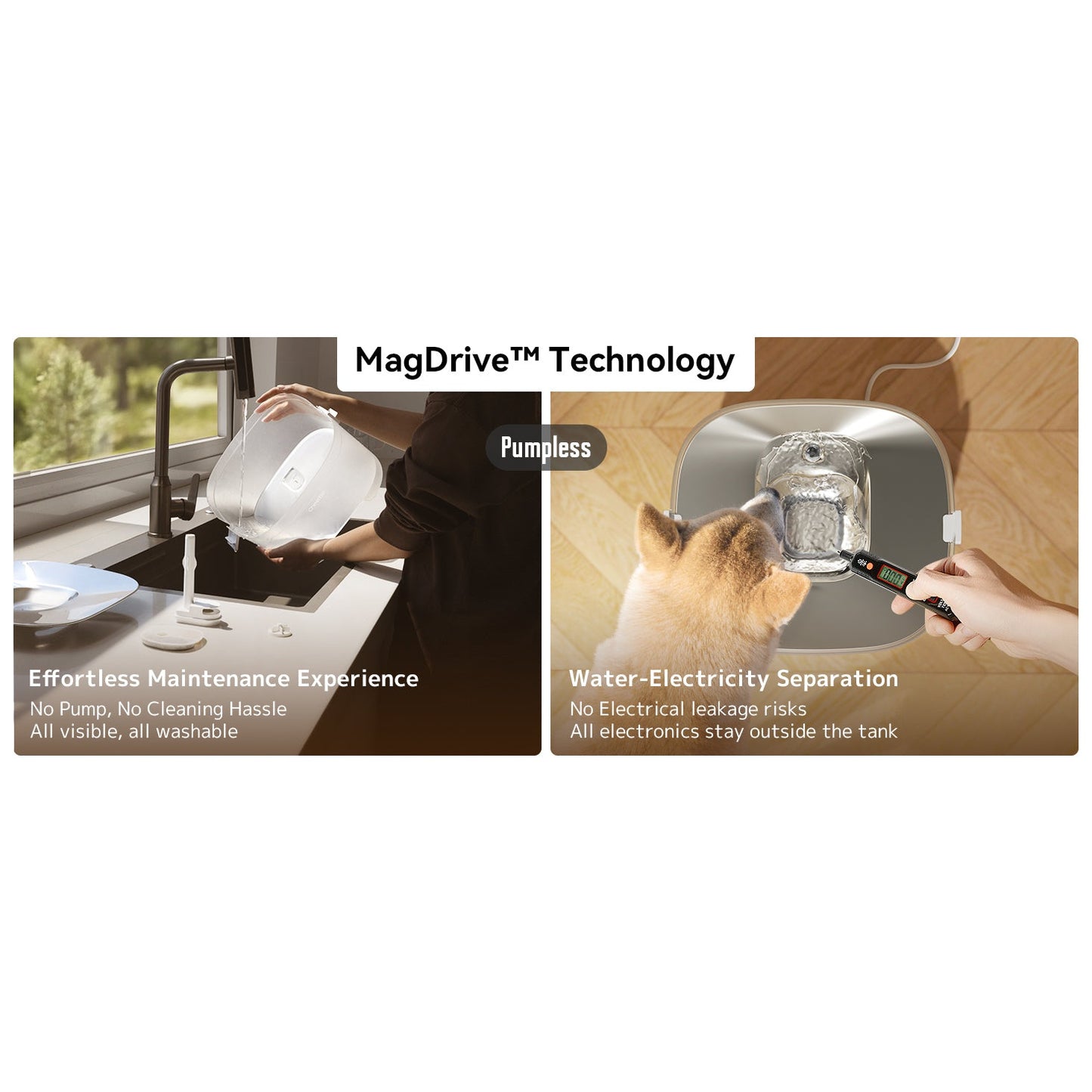 Cheerble Elfin D1 Wired Pet Water Fountain for Dogs 4L USB-C DC 5V Powered