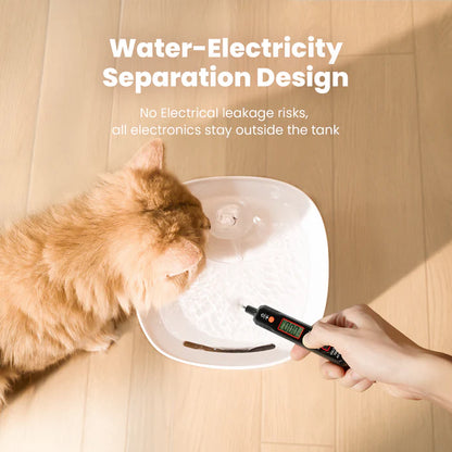 Cheerble Elfin E1 Lite Pet Water Fountain 2L for Cats and Dogs - USB DC 5V Powered White