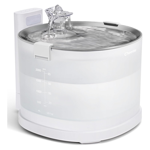 Cheerble Elfin E1+ Pet Water Fountain E1 Plus 2L (Battery & USB DC 5V Powered)
