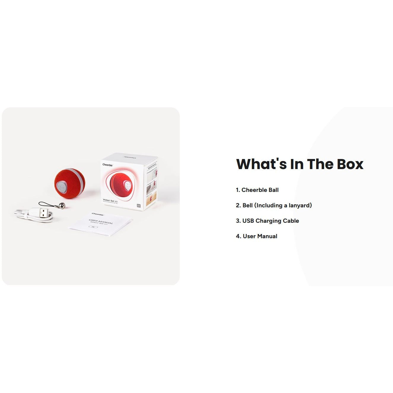 Cheerble M3 Mini Cat Ball Interactive Smart Cat Toy Vintage Red